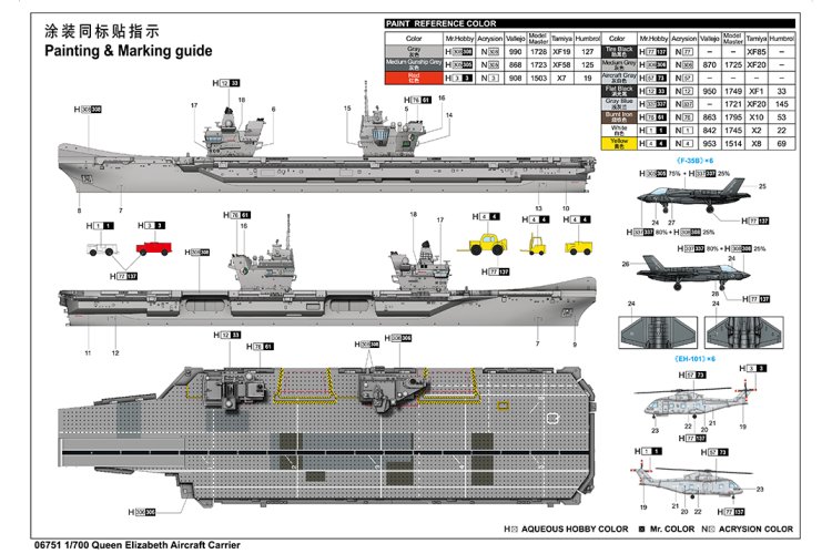 1:700 Trumpeter 06751 HMS Queen Elizabeth - Queen Elizabeth-klasse - Brits Vliegdekschip - Tru06751 4 - TRU06751