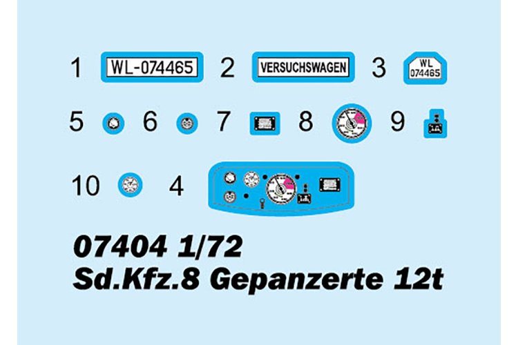 1:72 Trumpeter 07404 Sd.Kfz.8 Armored 12t Half-Track - Military Vehicle - Tru07404 3 - TRU07404