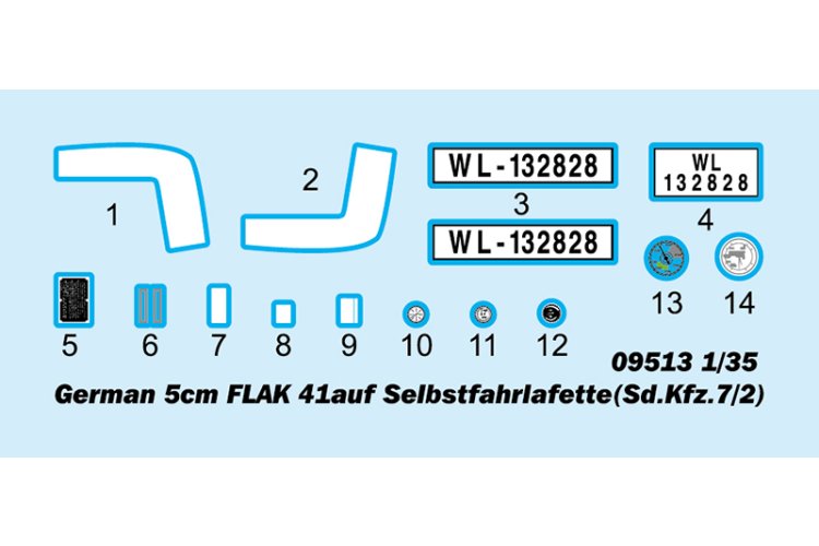 1:35 Trumpeter 09513 German 5cm FLAK 41auf Selbstfahrlafette(Sd.Kfz.7/2) - Tru09513 3 1 - TRU09513
