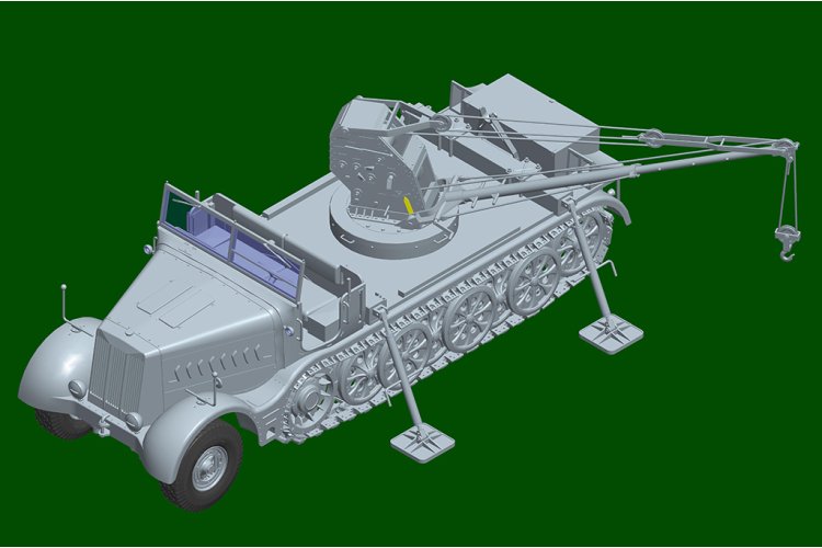 1:35 Trumpeter 09576 Heavy Half-Track 18t Sd.Kfz.9/1 with 6 Ton Bilstein Crane - Tru09576 12 - TRU09576
