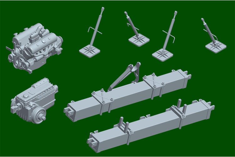1:35 Trumpeter 09576 Heavy Half-Track 18t Sd.Kfz.9/1 with 6 Ton Bilstein Crane - Tru09576 14 - TRU09576