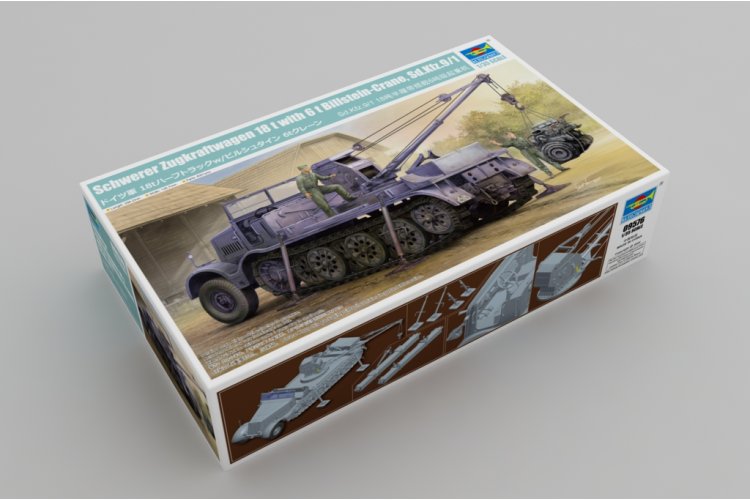1:35 Trumpeter 09576 Heavy Half-Track 18t Sd.Kfz.9/1 with 6 Ton Bilstein Crane - Tru09576 2 - TRU09576