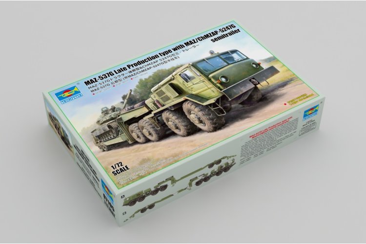 1:72 Trumpeter 07195 MAZ-537G Late Production type with MAZ/ChMZAP-5247G semitrailer - Tru7195  - TRU07195