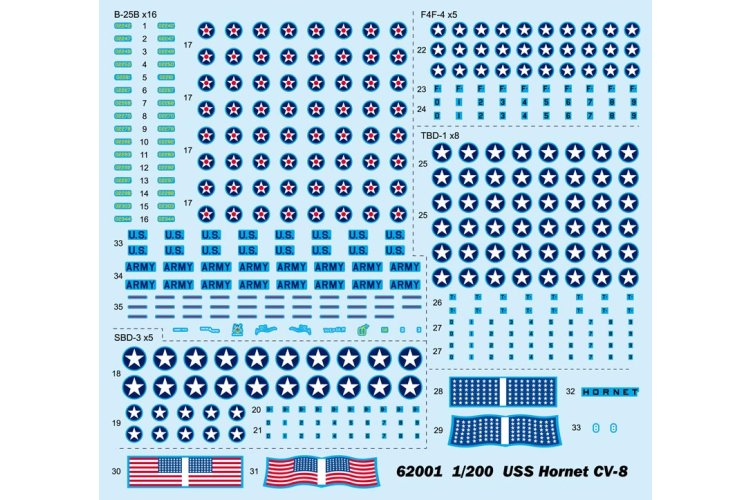 1:200 I Love Kit 62001 USS Hornet CV-8 WWII - Yorktown-klasse - Amerikaans Vliegdekschip - Truilo62001 3 - TRUILO62001