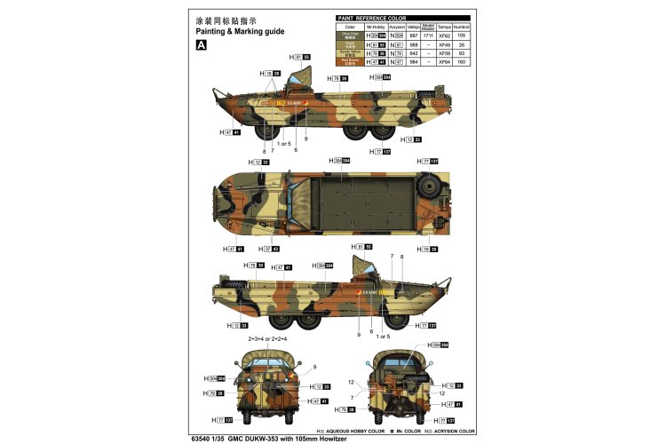 1:35 I Love Kit 63540 GMC DUKW-353 with 105mm Howitzer - Military Vehicle - Truilo63540 5 - TRUILO63540