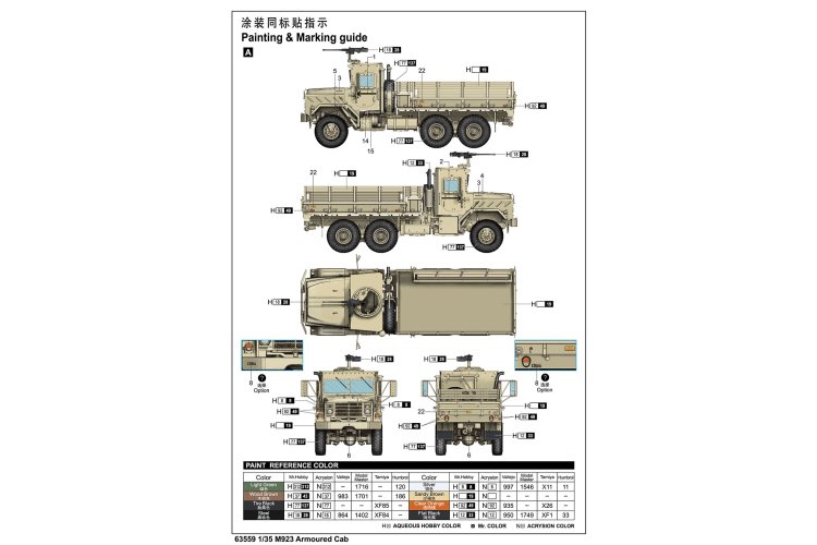 1:35 I Love Kit 63559 M923 met Gepantserde Cabine - Amerikaanse Militaire Vrachtwagen - Truilo63559 4 - TRUILO63559