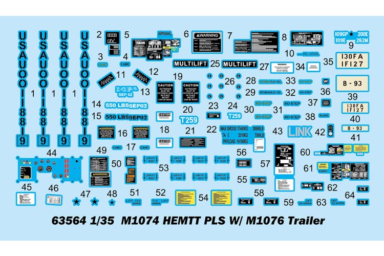 1:35 I Love Kit 63564 M1074 HEMTT PLS met M1076 Trailer - Amerikaanse Militaire Vrachtwagen - Truilo63564 3 - TRUILO63564