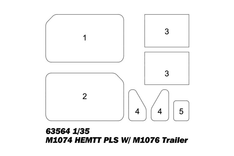 1:35 I Love Kit 63564 M1074 HEMTT PLS met M1076 Trailer - Amerikaanse Militaire Vrachtwagen - Truilo63564 4 - TRUILO63564