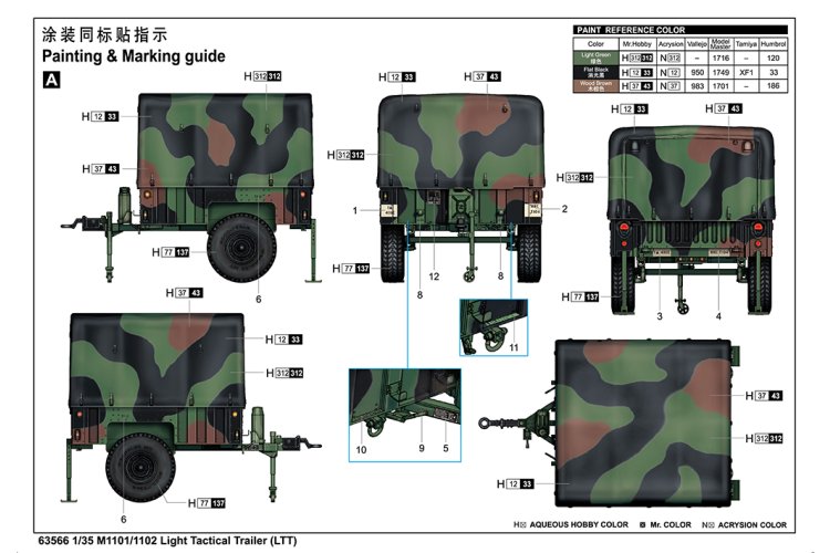 1:35 I Love Kit 63566 M1101/1102 Lichte tactische aanhangwagen (LTT) - Truilo63566 4 - TRUILO63566