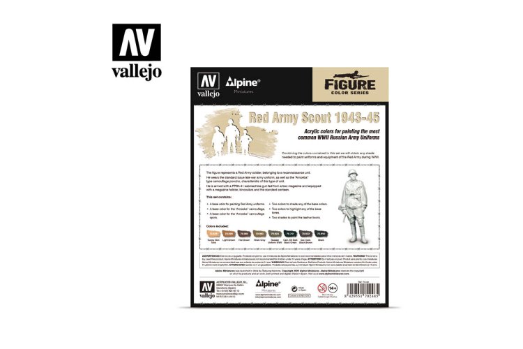 Vallejo 70248 Red Army Scout 1943-45 - Acryl Set - Val70248 vallejo figure red army scout 1943 45 70248 back - VAL70248-XS