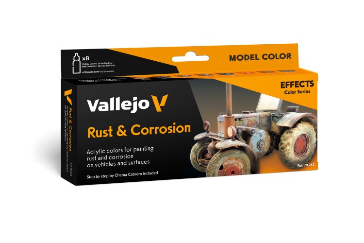 Vallejo 70262 Model Color - Rust and Corrosion Colors by Chema Cabrero - Acrylic Set 8x18ml - Val70262 xs 1 - VAL70262-XS