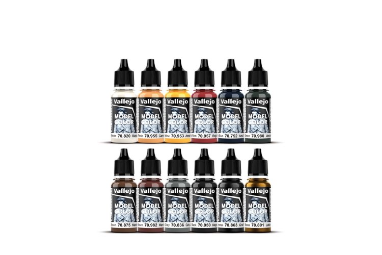 Vallejo 70266 Model Color - Starter Set Kleurenset met 1 Exclusieve Miniatuur en 1 Penseel - Acryl Set 12x18 ml - Val70266 5 - VAL70266