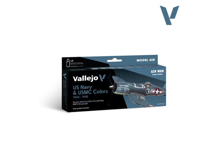 Acrylicos Vallejo Set Colori Mimetica USMC Seconda Guerra Mondiale – 6 Vasetti Da 17ml, Colori Verde E Grigio