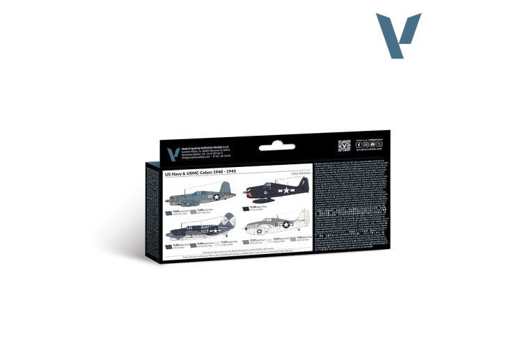 Vallejo 71157 US Navy & USMC Kleuren 1940-1945 - Model Air - Acryl Set - 8x18ml - Val71157 2x - VAL71157-XS