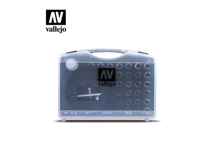 Vallejo 71172 Basic Model Air Color & Airbrush - 29x17ml Acryl - Case Set - Val71172 1 vallejo model air basic colors and airbrush 71172 - VAL71172