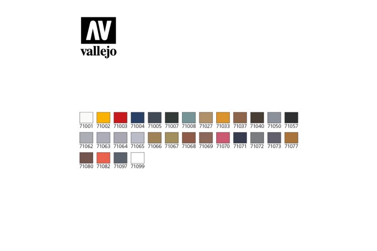 Vallejo 71172 Basic Model Air Color & Airbrush - 29x17ml Acryl - Case Set - Val71172 2 vallejo model air basic colors 71172 - VAL71172