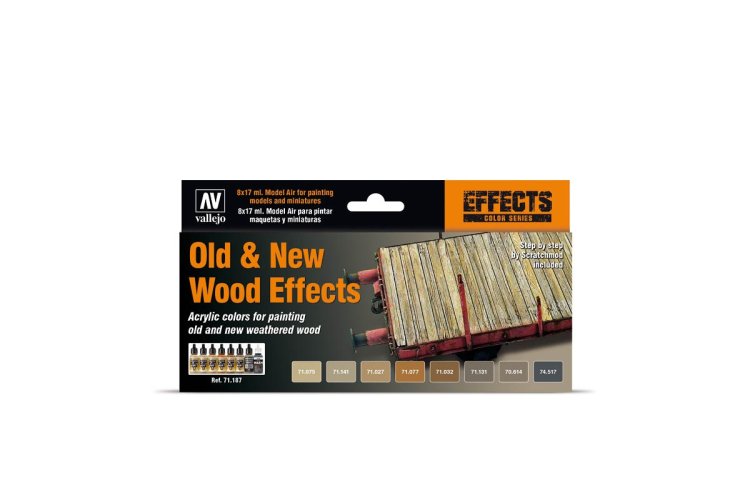 Vallejo 71187 Old & New Wood Effects - Acryl Set - Val71187 xs - VAL71187-XS