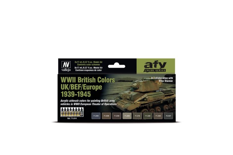 Vallejo 71614 WWII British Colors UK/BEF/Europe 1939-1945 - Acryl Set - Val71614 xs 1 - VAL71614-XS