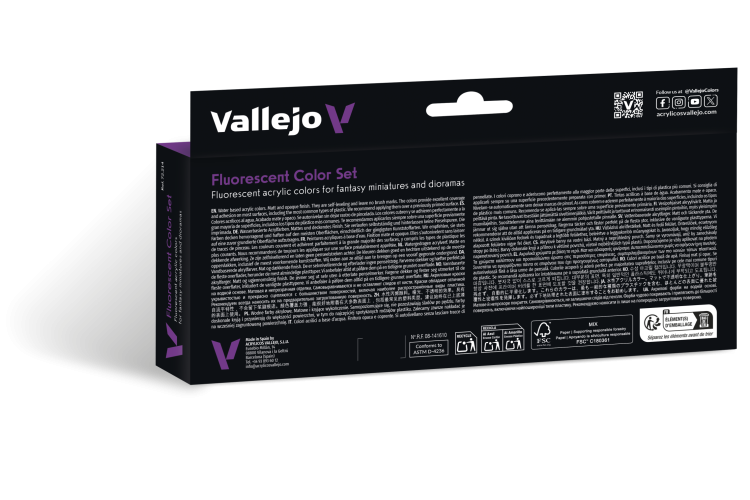 Vallejo 72214 Game Color &ndash; Fluorescent Color Set &ndash; Acrylic Set 8x18ml - Val72214 xs 2 - VAL72214-XS