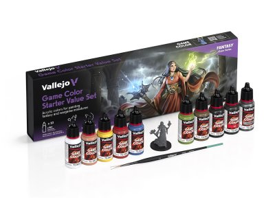 Vallejo 72215 Game Color - Starter Value Set incl. 1 Miniatuur - 1 Penseel - Acryl Set - 10x18ml - Val72215 xs 1x - VAL72215-XS
