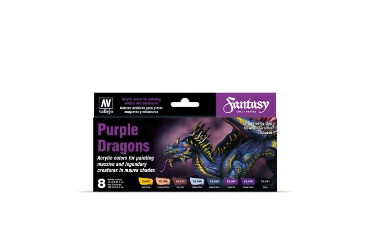 Vallejo 72305 Purple Dragons - Acryl Set - Val72305 vallejo fantasy purple dragons 1 - VAL72305-XS