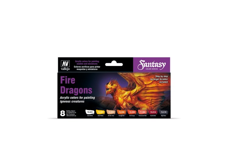 Vallejo 72312 Fire Dragons - Acryl Set - Val72312 vallejo fantasy fire dragons 1 - VAL72312-XS