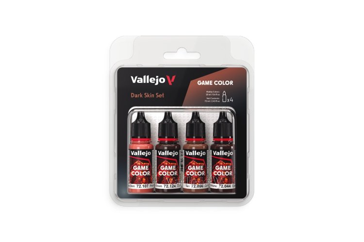 Vallejo 72387 Game Color &ndash; Dark Skin Color Set &ndash; Acrylic Set 4x18ml - Val72387 xs 1 - VAL72387-XS