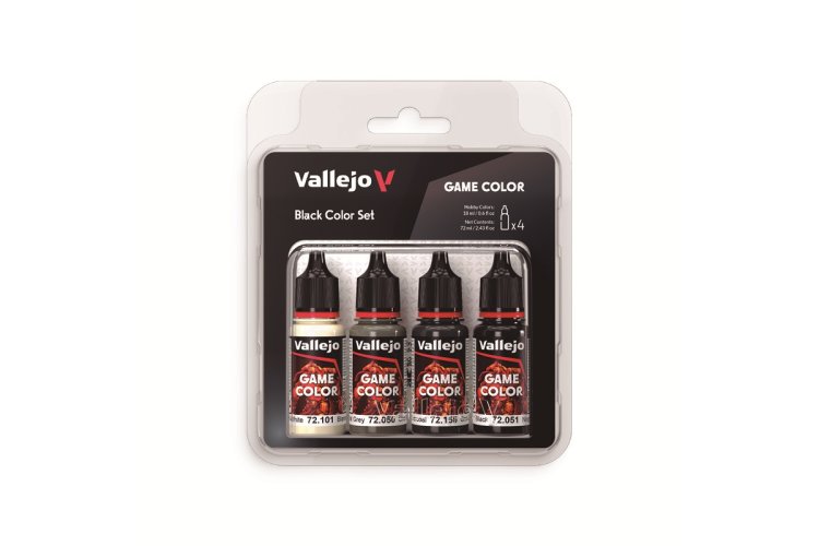 Vallejo 72393 Game Color - Zwart Kleurenset - Acryl Set 4x18ml - Val72393 xs 1 - VAL72393-XS