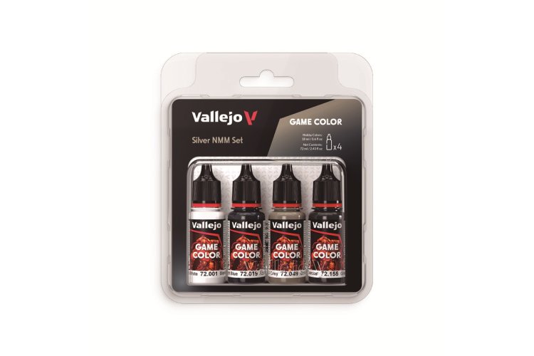 Vallejo 72394 Game Color - Zilver NMM Kleurenset - Acryl Set 4x18ml - Val72394 xs 1 - VAL72394-XS