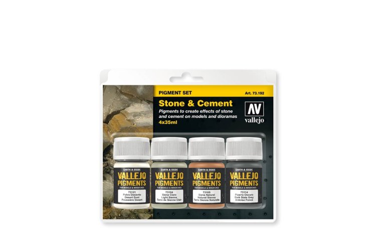 Vallejo 73192 Stone & Cement - Pigment set - Val73192 1 - VAL73192