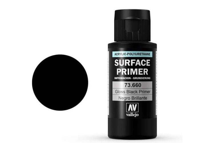 Vallejo 73660 Gloss Black - Primer - Acryl (60 ml) - Val73660 xs - VAL73660-XS
