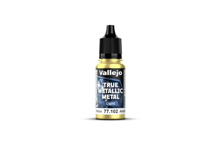 Vallejo 77102 True Metallic Metal - Light - Stralend Geel - Acryl - 18ml - Val77102 xs 1 - VAL77102-XS
