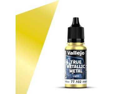 Vallejo 77102 True Metallic Metal - Light - Radiant Yellow - Acrylic - 18ml - Val77102 xs 1x - VAL77102-XS