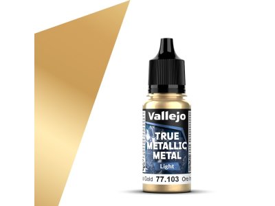 Vallejo 77103 True Metallic Metal - Light - Imperial Gold - Acrylic - 18ml - Val77103 xs 1x - VAL77103-XS