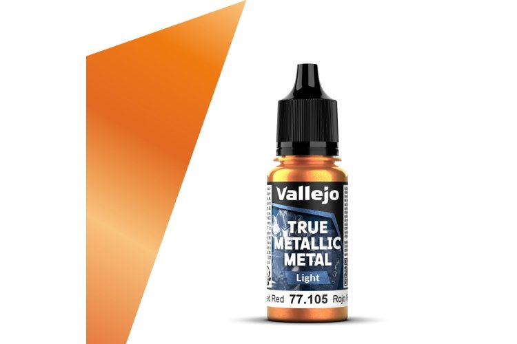 Vallejo 77105 True Metallic Metal - Light - Forged Red - Acrylic - 18ml - Val77105 xs 1x - VAL77105-XS
