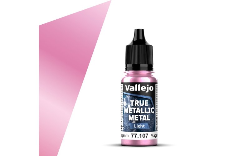 Vallejo 77107 True Metallic Metal - Light - Crimson Magenta - Acrylic - 18ml - Val77107 xs 1x - VAL77107-XS