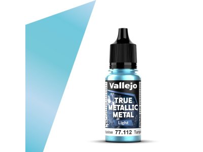 Vallejo 77112 True Metallic Metal - Light - Hydra Turkoois - Acryl - 18ml - Val77112 xs 1x - VAL77112-XS