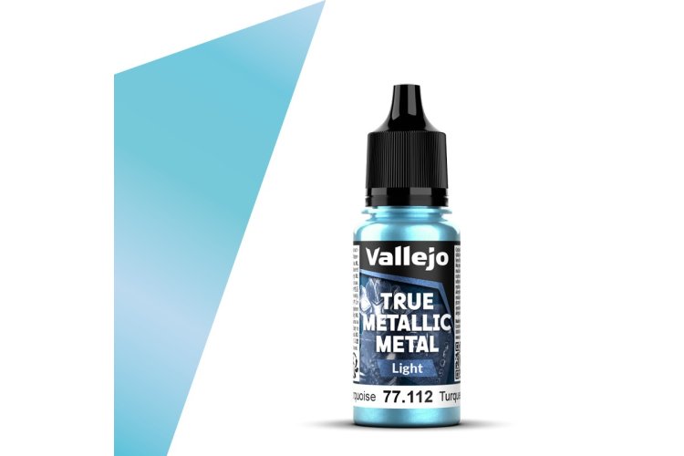 Vallejo 77112 True Metallic Metal - Light - Hydra Turkoois - Acryl - 18ml - Val77112 xs 1x - VAL77112-XS