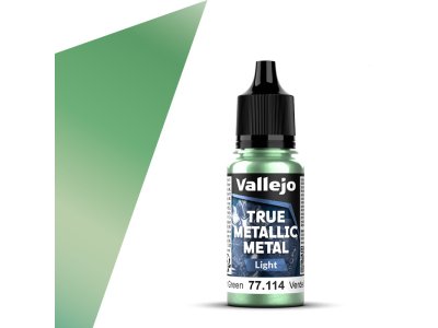 Vallejo 77114 True Metallic Metal - Light - Schemer Groen - Acryl - 18ml - Val77114 xs 1x - VAL77114-XS