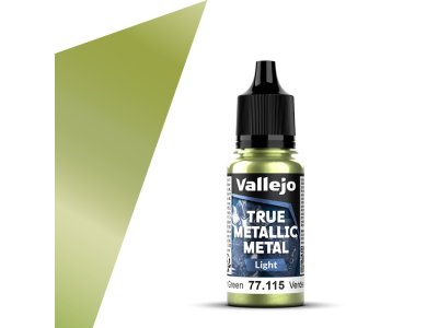 Vallejo 77115 True Metallic Metal - Light - Amber Groen - Acryl - 18ml - Val77115 xs 1x - VAL77115-XS