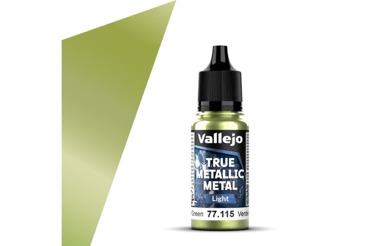 Vallejo 77115 True Metallic Metal - Light - Amber Groen - Acryl - 18ml - Val77115 xs 1x - VAL77115-XS