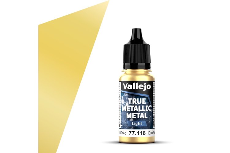Vallejo 77116 True Metallic Metal - Light - Groenachtig Goud - Acryl - 18ml - Val77116 xs 1x - VAL77116-XS