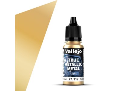 Vallejo 77117 True Metallic Metal - Light - Arcane Gold - Acrylic - 18ml - Val77117 xs 1x - VAL77117-XS
