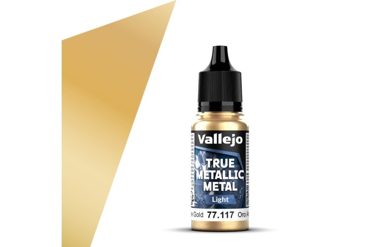 Vallejo 77117 True Metallic Metal - Light - Arcane Gold - Acrylic - 18ml - Val77117 xs 1x - VAL77117-XS