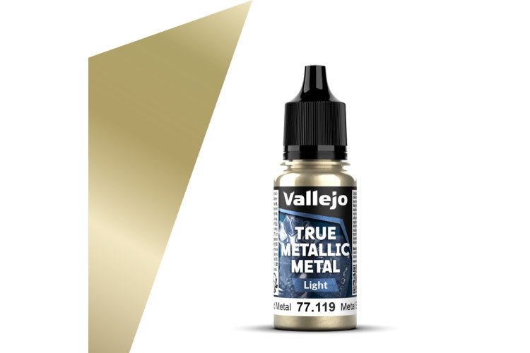 Vallejo 77119 True Metallic Metal - Light - Verouderd Metaal - Acryl - 18ml - Val77119 xs 1x - VAL77119-XS