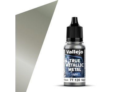 Vallejo 77120 True Metallic Metal - Light - Obsidiaan Zwart - Acryl - 18ml - Val77120 xs 1x - VAL77120-XS