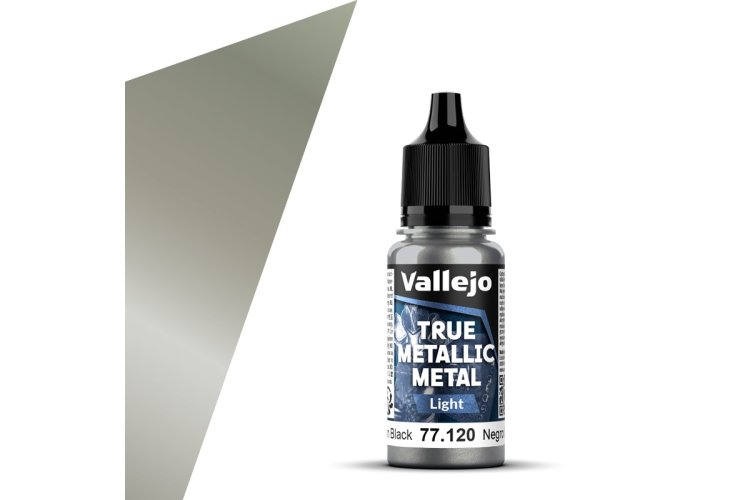 Vallejo 77120 True Metallic Metal - Light - Obsidiaan Zwart - Acryl - 18ml - Val77120 xs 1x - VAL77120-XS
