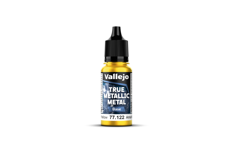Vallejo 77122 True Metallic Metal - Base - Stralend Geel - Acryl - 18ml - Val77122 xs 1 - VAL77122-XS