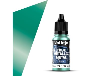Vallejo 77133 True Metallic Metal - Base - Beetle Green - Acrylic - 18ml - Val77133 xs 1x - VAL77133-XS