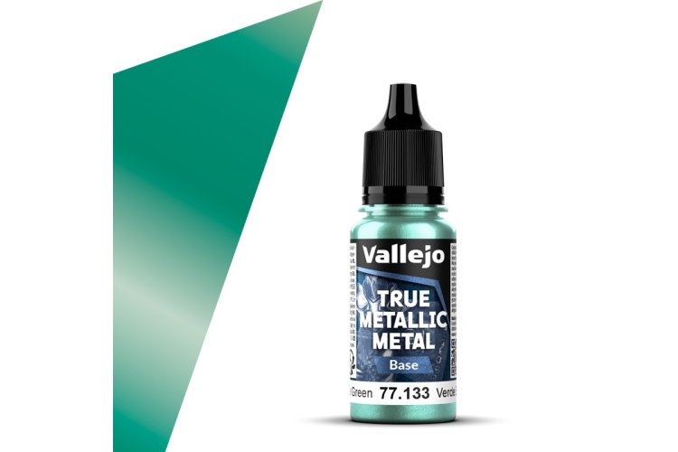 Vallejo 77133 True Metallic Metal - Base - Beetle Green - Acrylic - 18ml - Val77133 xs 1x - VAL77133-XS